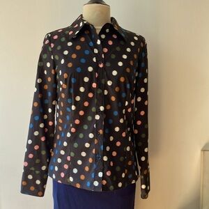 Carolina Herrera NWOT cotton patterned cotton blouse size 8